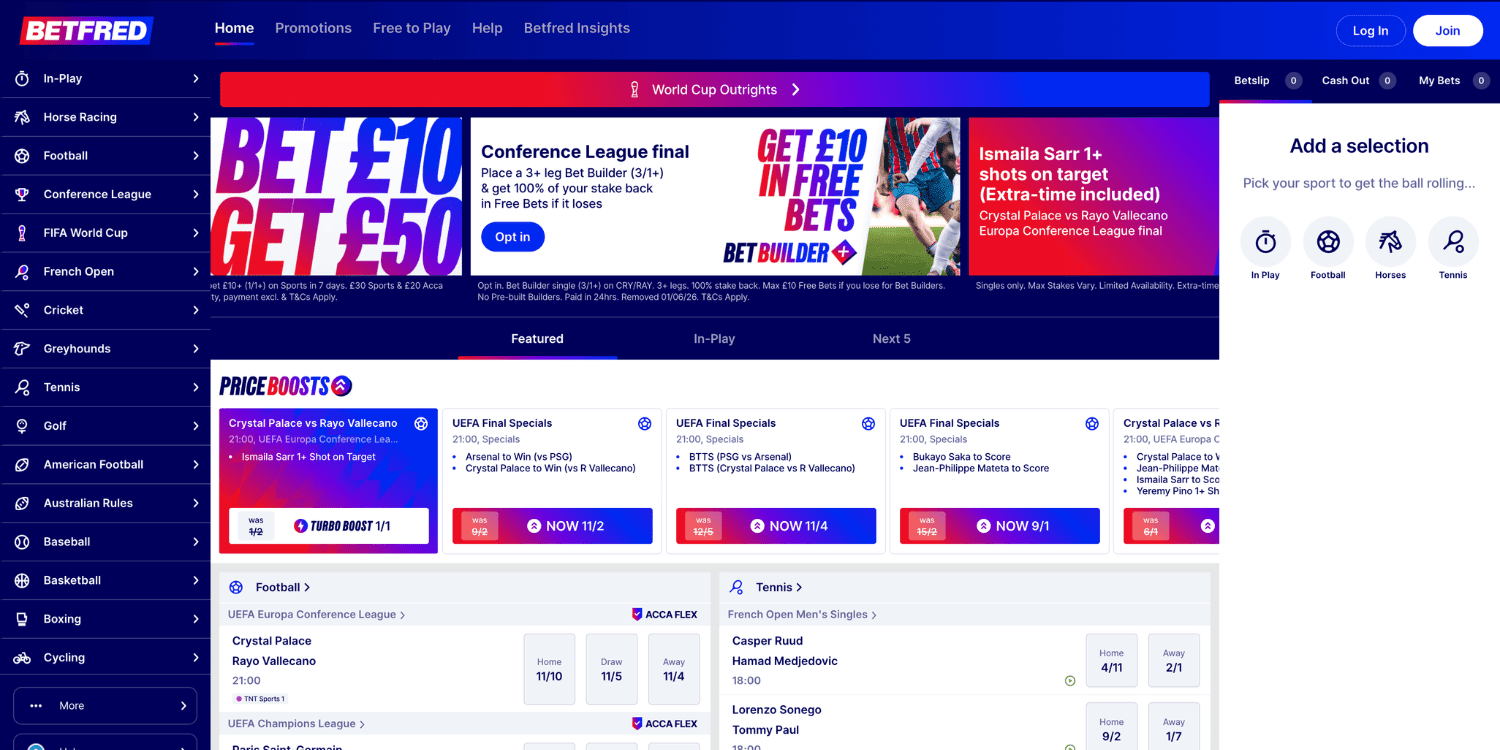 Betfred Betting Site not on GamStop